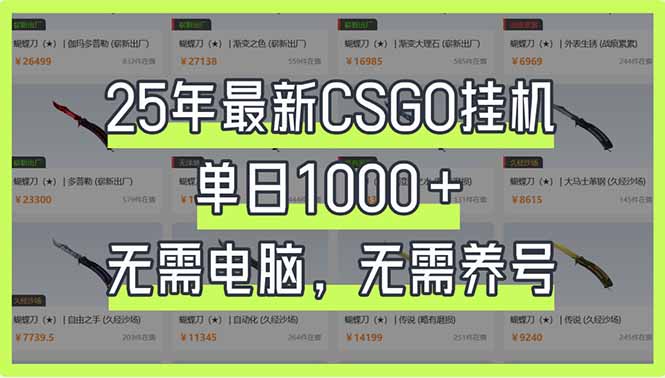 (14178期)25年最新CSGO挂机系统,单日1000+,无需电脑,无需养号,0基础可上手-瑞东轻创终点站