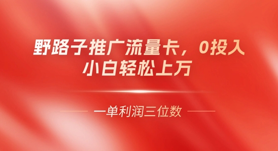 0门槛推广流量卡,一单收益上百,0投入,小白月入过W-瑞东轻创终点站