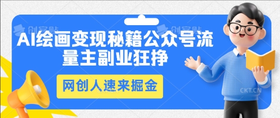 AI绘画变现秘籍:公众号流量主副业狂挣,网创人速来掘金-瑞东轻创终点站