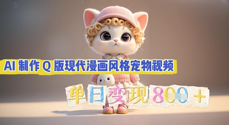 AI制作Q版现代漫画风格宠物视频，单日变现几张-瑞东轻创终点站