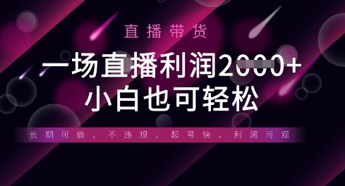 半无人直播带货,一场利润数张,适合所有平台玩法,小白也可轻松-瑞东轻创终点站