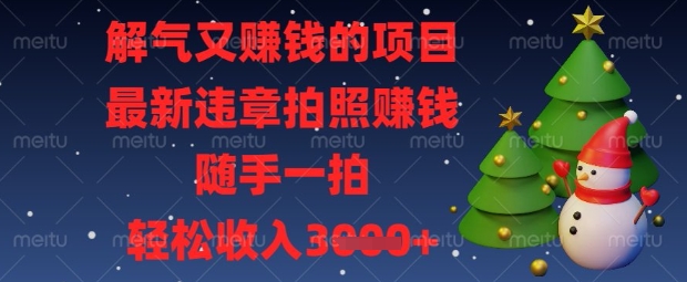 解气又挣钱的项目,最新违章拍照挣钱,随手一拍,轻松收入数张【揭秘】-瑞东轻创终点站